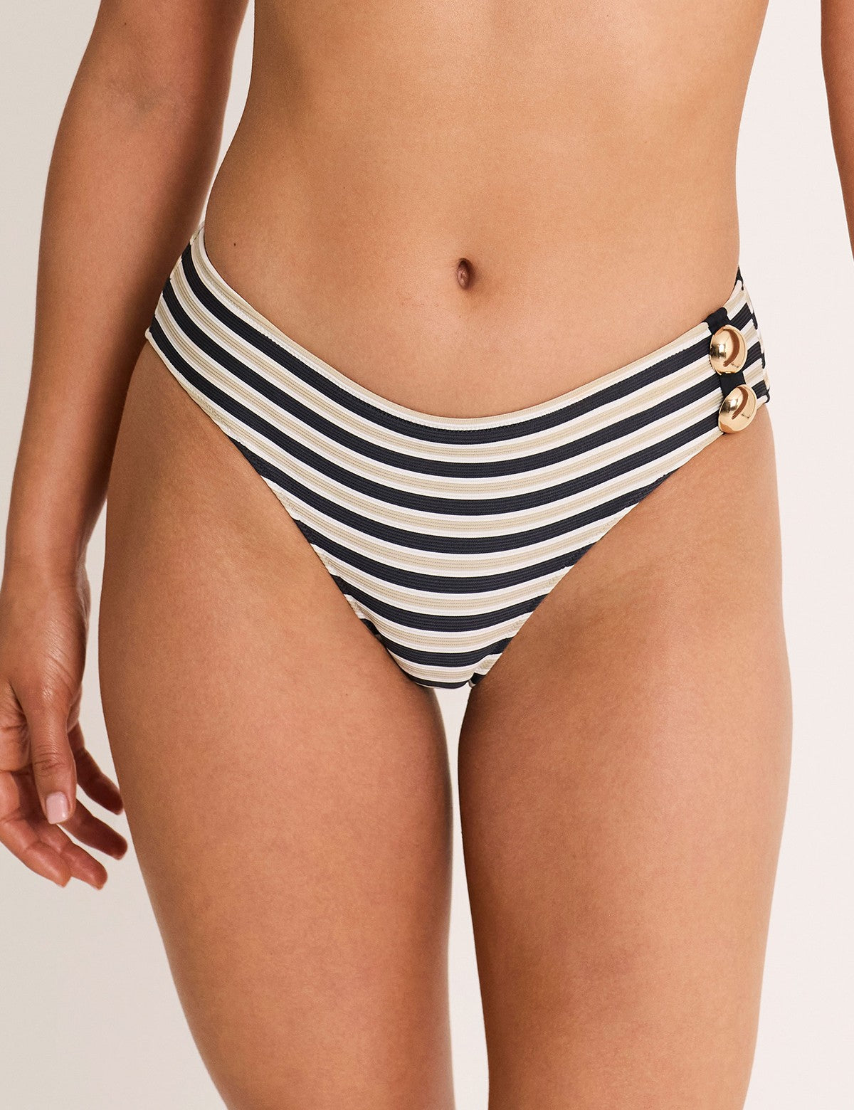 Selmark Mare Sailor Gold Aksesuarlı Çizgili Bikini Altı