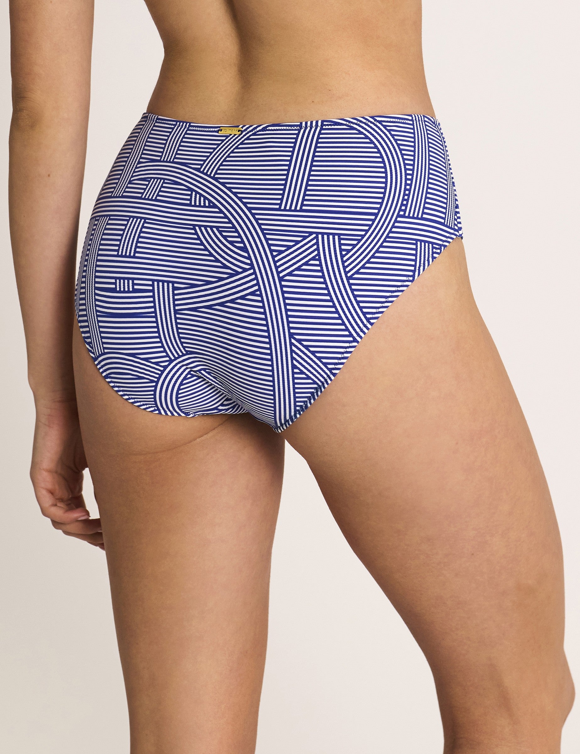 Selmark Mare Reverie Çizgi Desenli Yüksek Bel Bikini Altı
