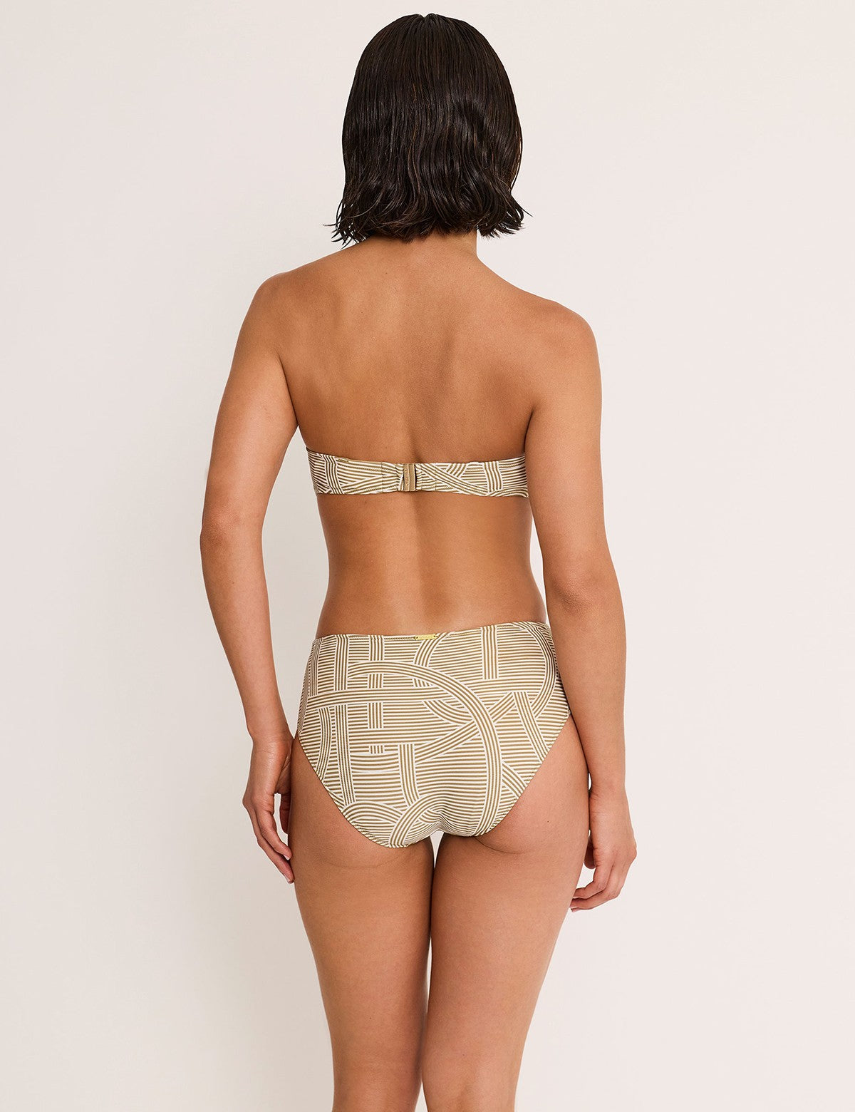 Selmark Mare Reverie Çizgi Desenli Yüksek Bel Bikini Altı