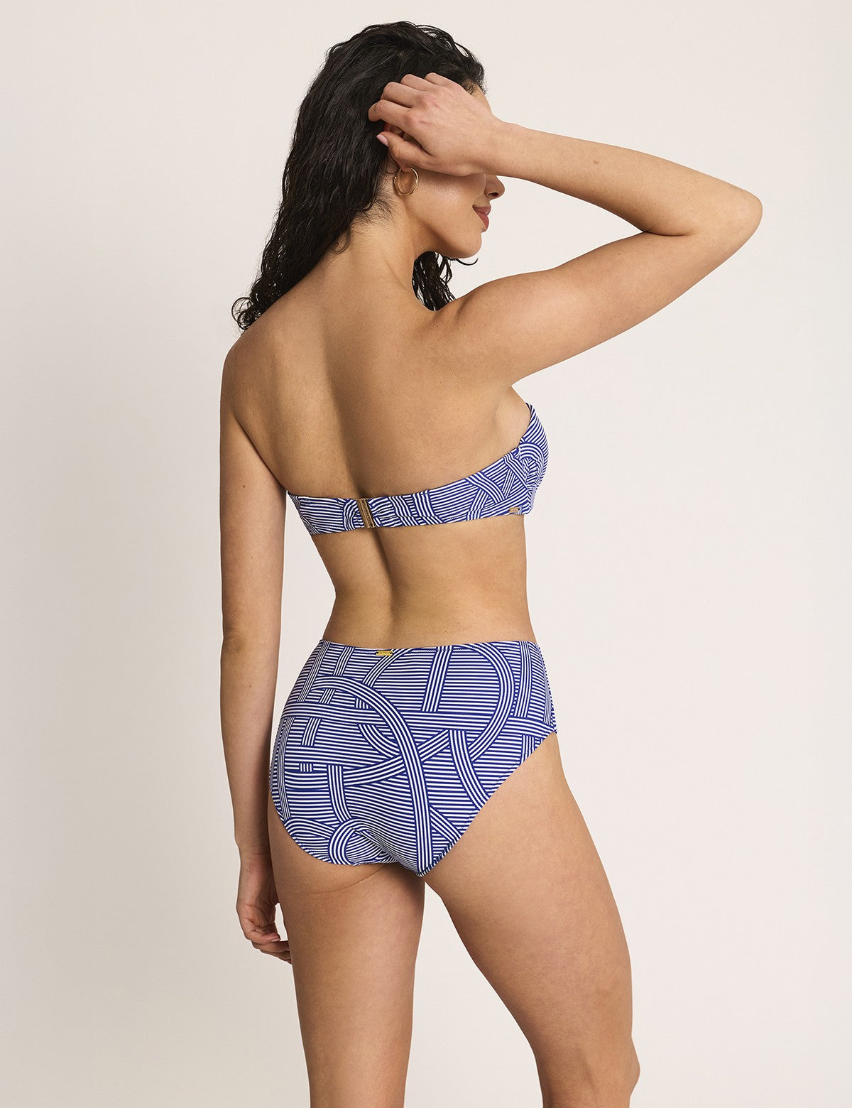 Selmark Mare Reverie Çizgi Desenli Straplez Bikini Üstü