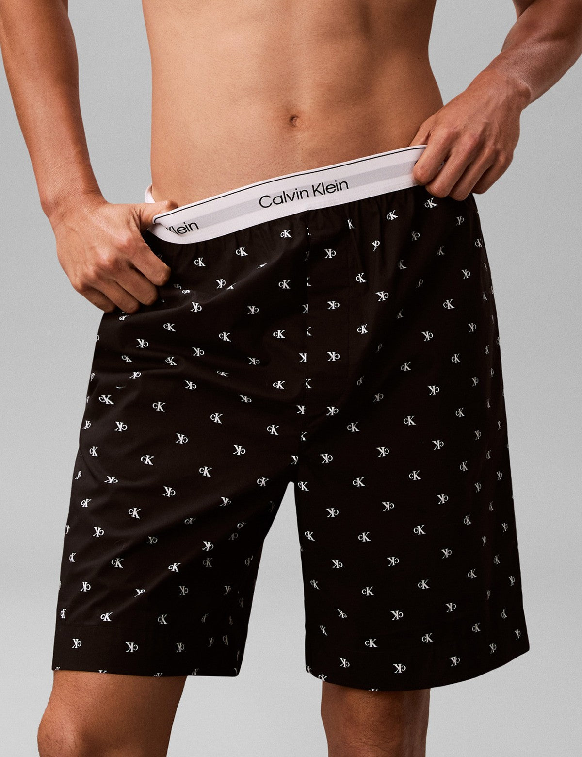 Calvin Klein Men Cotton Poplin Monogram Şort