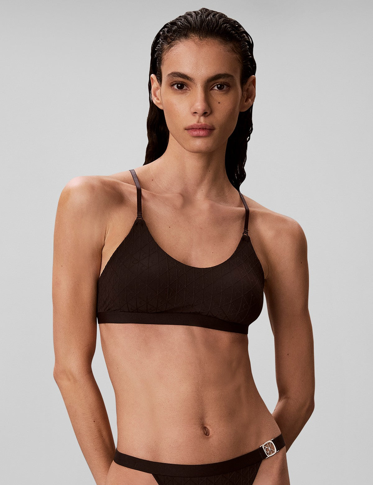 Calvin Klein Women Embossed Emblem Hafif Destekli Bralet