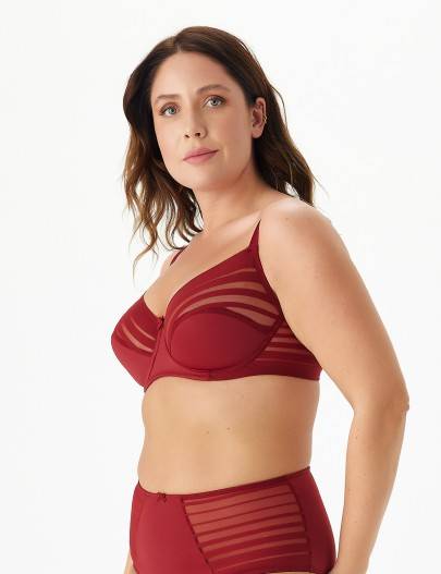 20BE7102 BE CURVY ASTER UNDERWIRED SUPPORT STRIPED BRA