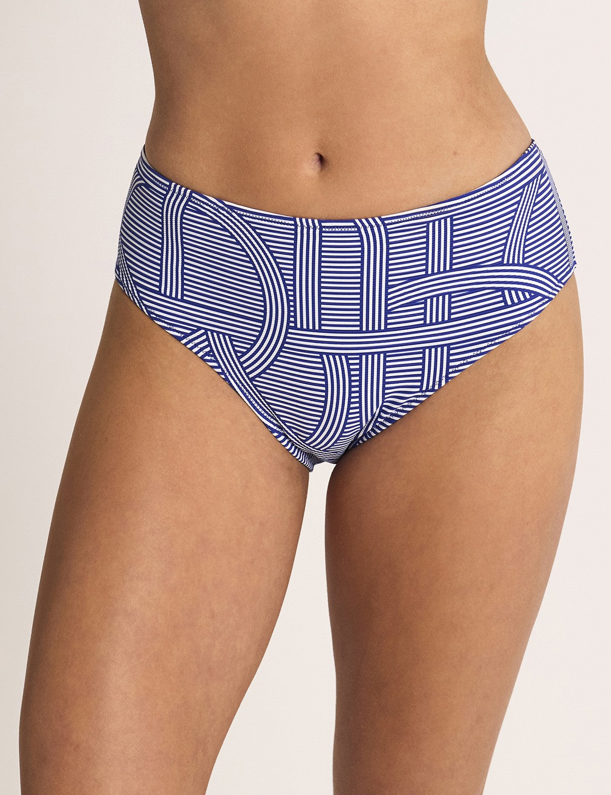 Selmark Mare Reverie Çizgi Desenli Yüksek Bel Bikini Altı