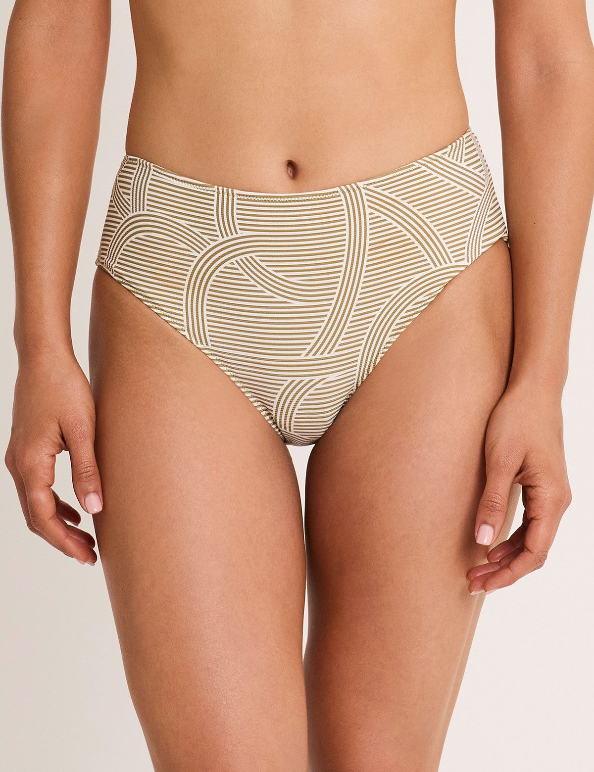 Selmark Mare Reverie Çizgi Desenli Yüksek Bel Bikini Altı