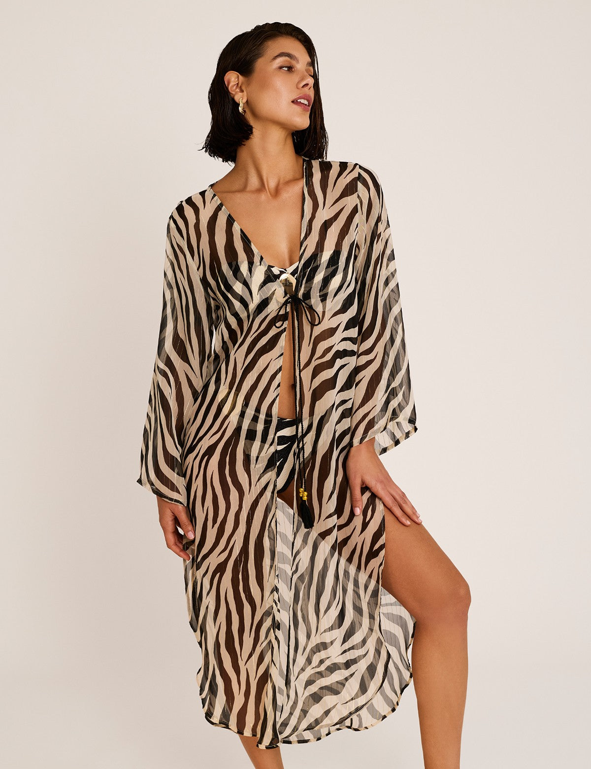 Selmark Mare Oberon Zebra Desenli Kimono