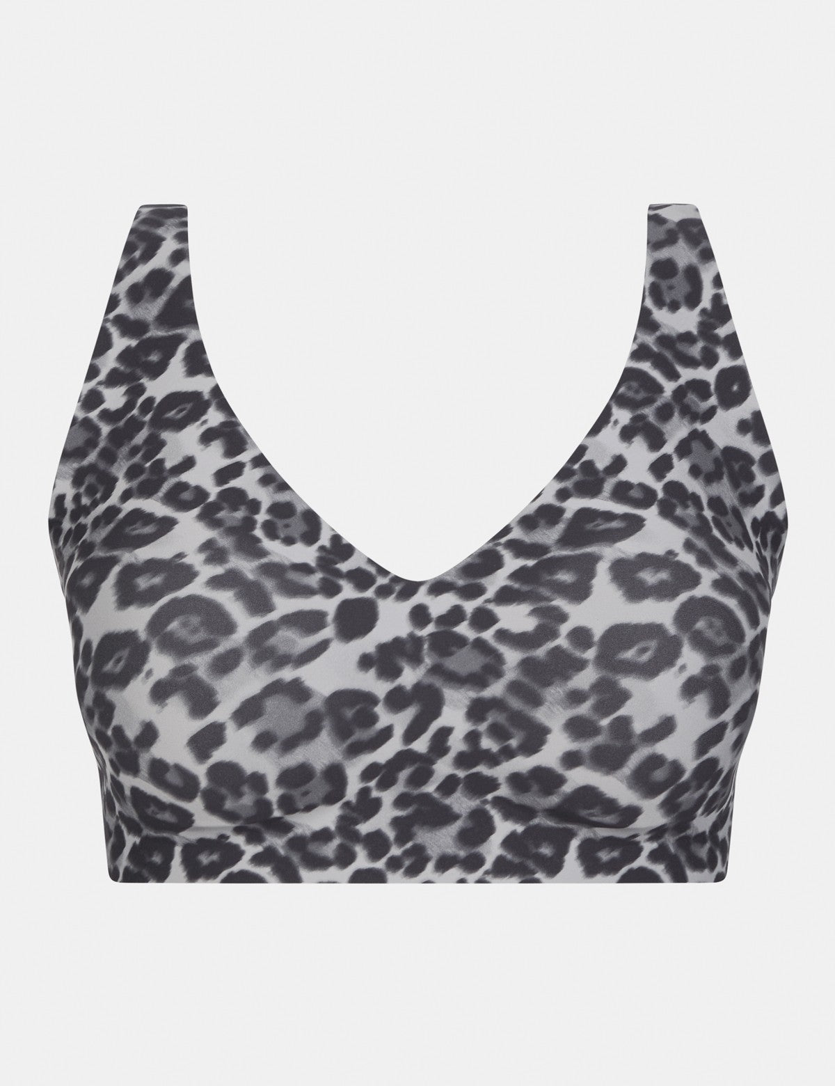 Chantelle SoftStretch Power Derin V Yaka Sütyen - Grey leopard | G