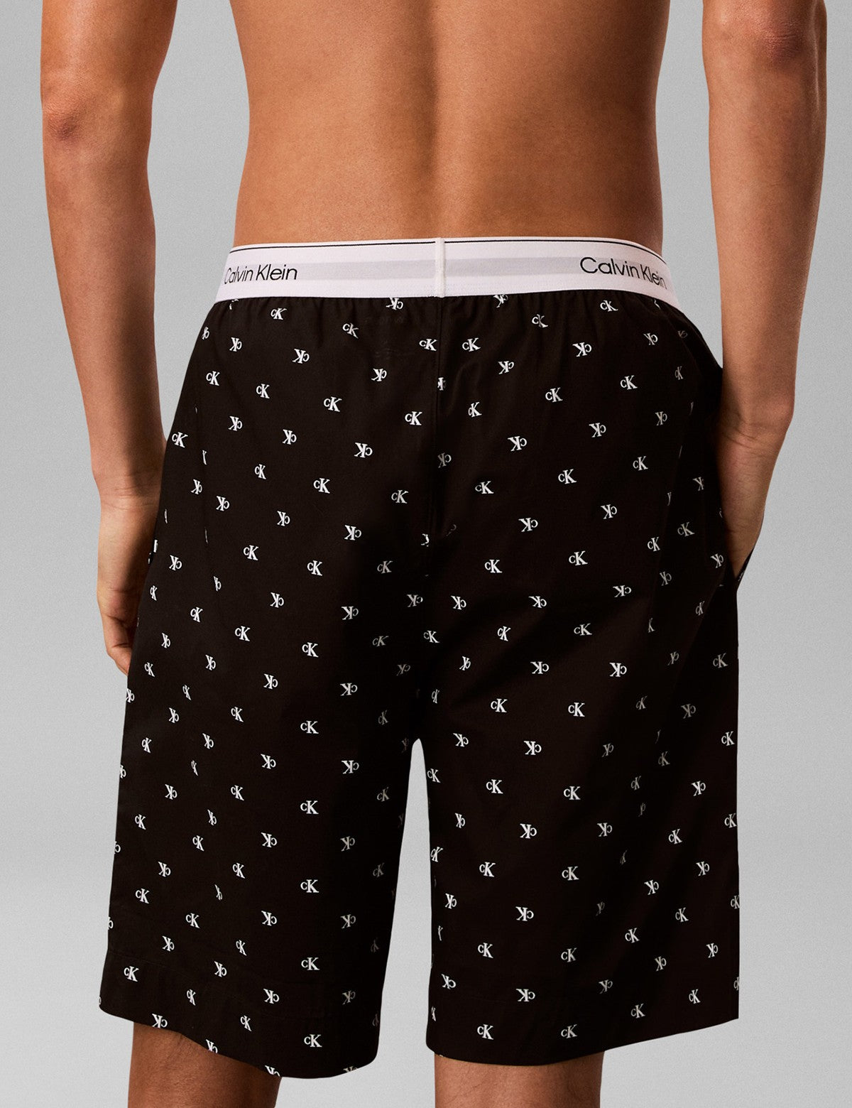 Calvin Klein Men Cotton Poplin Monogram Şort