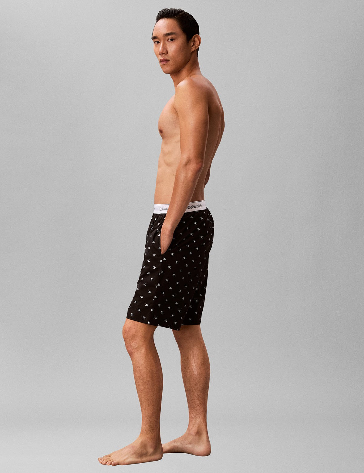 Calvin Klein Men Cotton Poplin Monogram Şort
