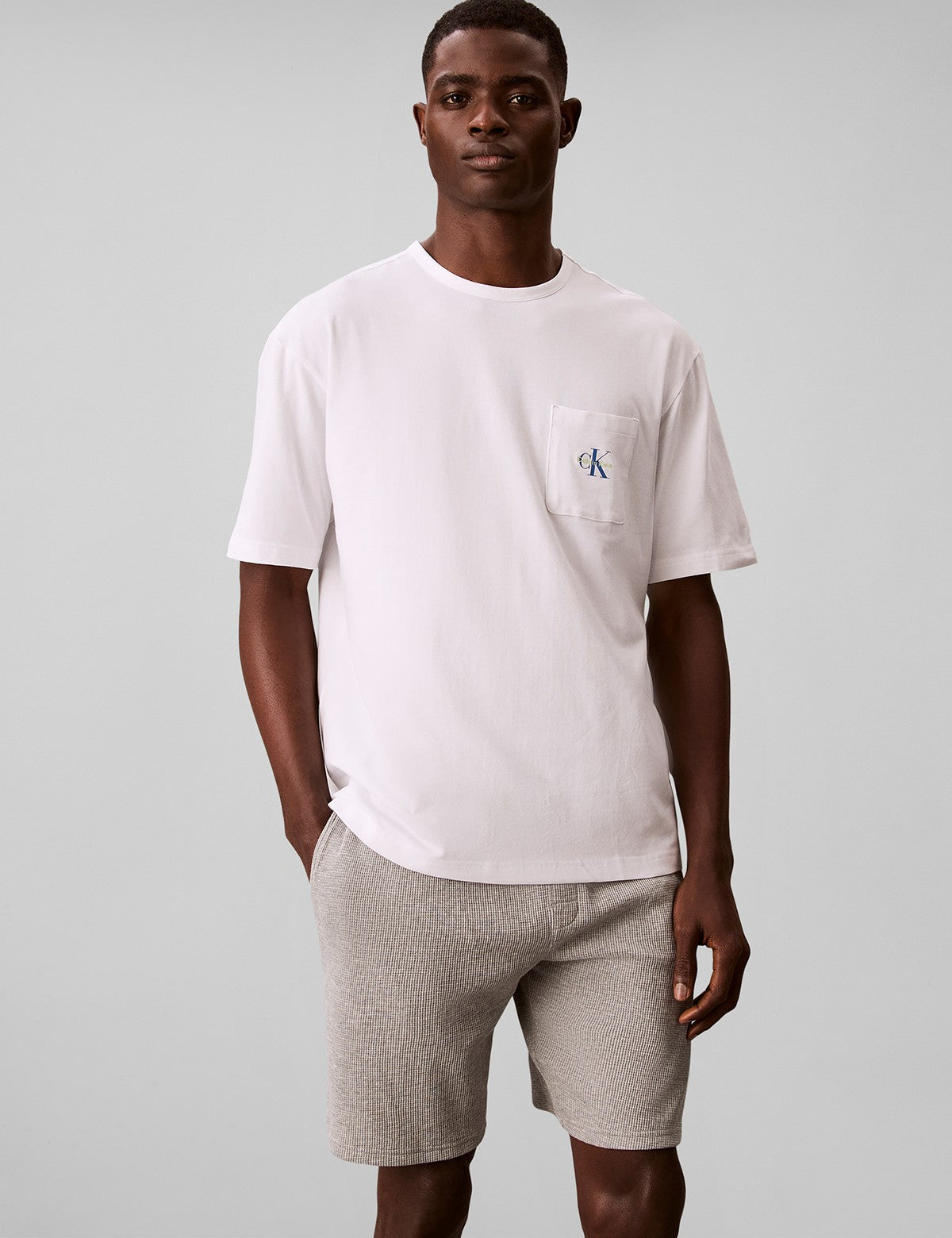 Calvin Klein Men Icon Cotton Stretch Monogram Bisiklet Yaka T-Shirt
