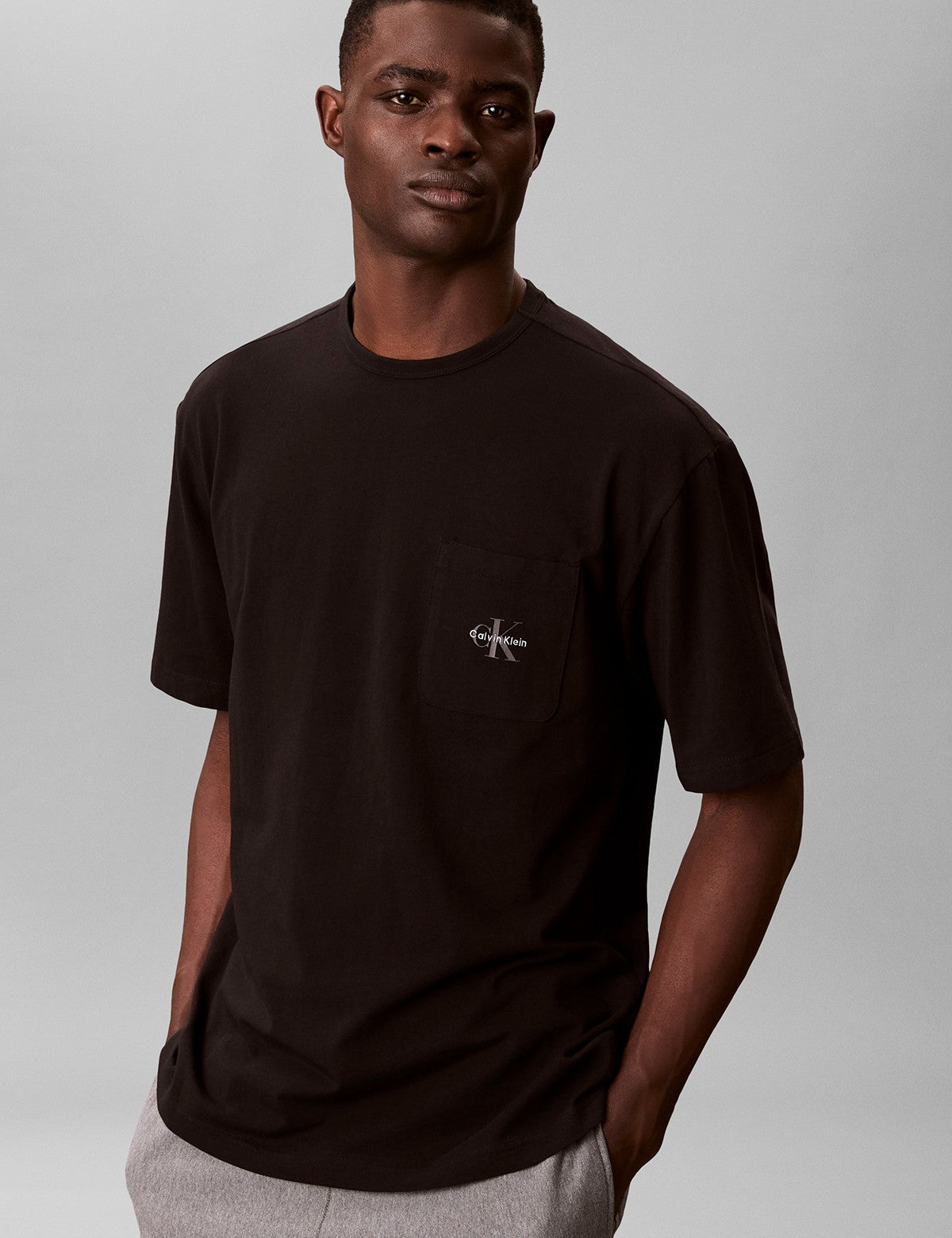 Calvin Klein Men Icon Cotton Stretch Monogram Bisiklet Yaka T-Shirt